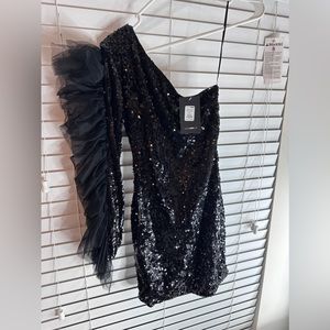 Black one shoulder dress